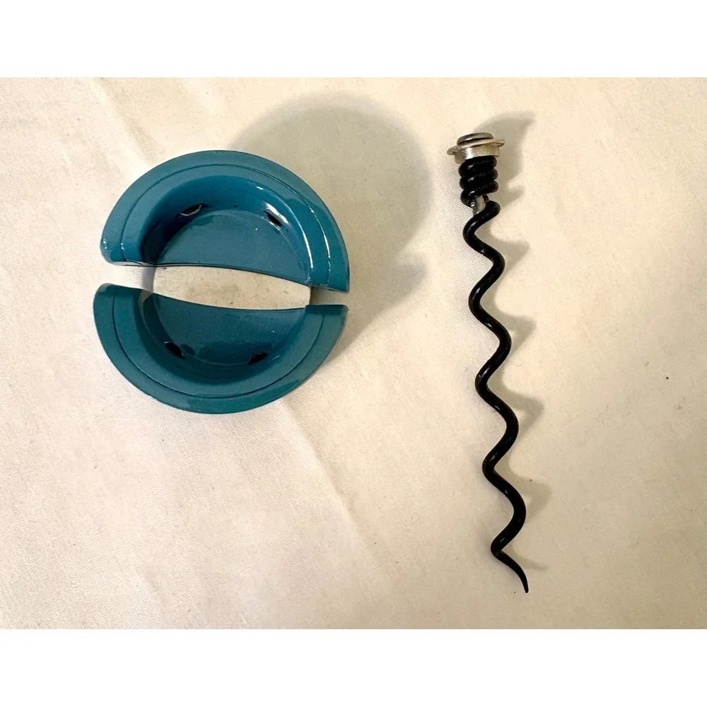 Food Network Rabbit‎ Lever Corkscrew Wine Opener Set Teal Blue with Foil Cutter